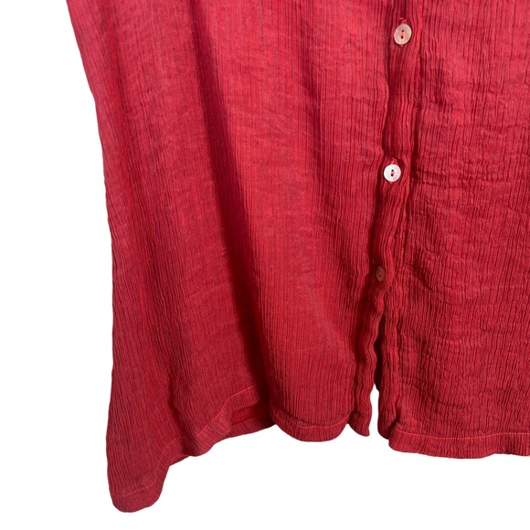 Cut Loose Lagenlook Textured Button Front Tunic Raspberry Medium - Picture 5 of 10